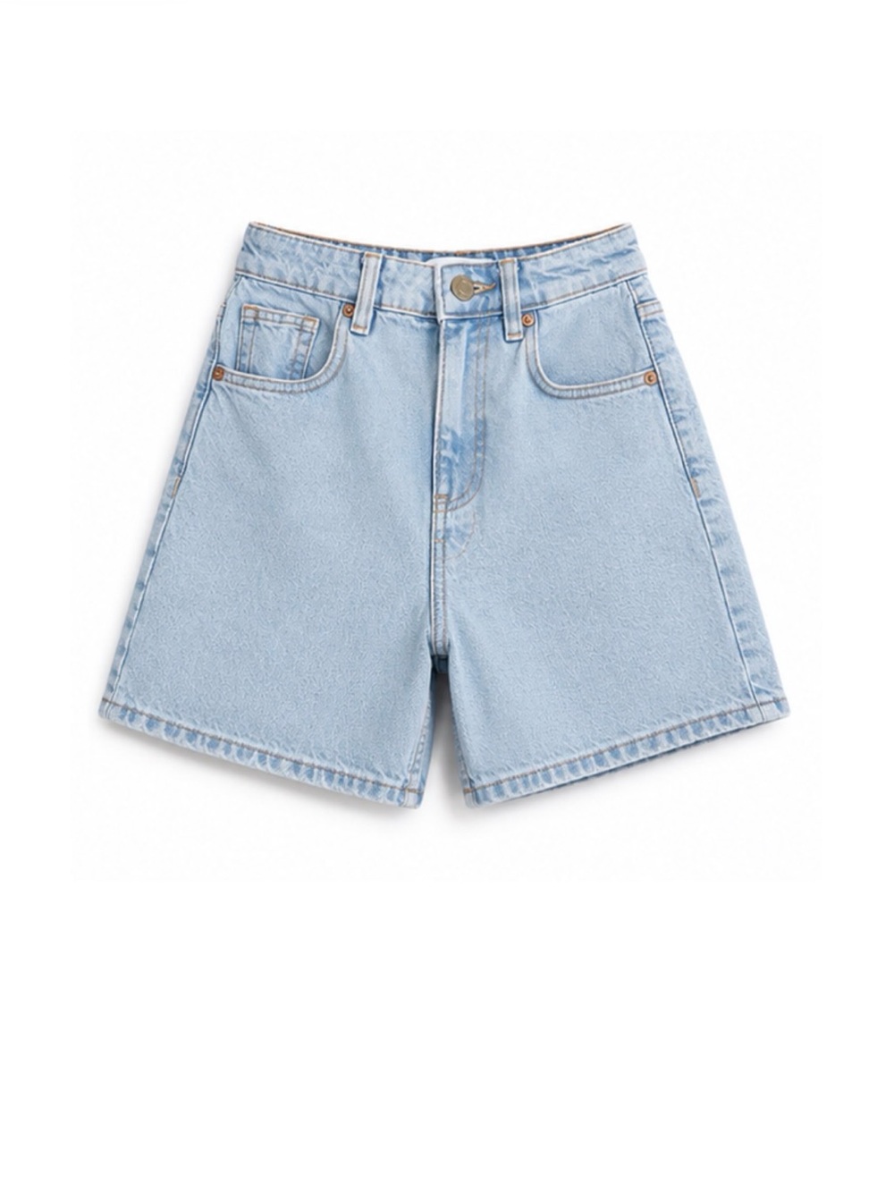 Zara Light Blue Denim High-Waist Shorts